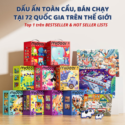 Xếp Hình Cho Bé 3, 4, 5 Tuổi cấp độ Mideer puzzles Level Up 2 Animal đồ chơi trí tuệ cho bé