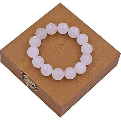 Chuỗi đeo tay đá thạch anh trắng 14 ly - Vòng chuỗi đeo tay đá phong thủy