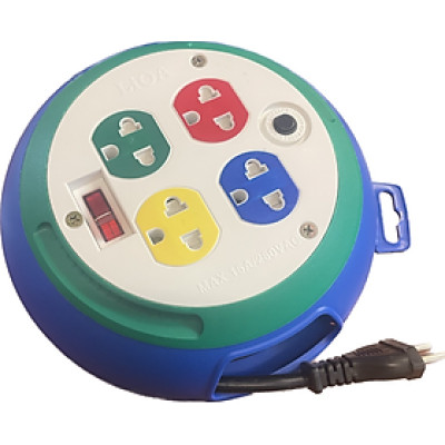 Ổ cắm Lioa 6 ổ đơn đa năng kéo dài DB52-10A ( dây 5m ) cao cấp 