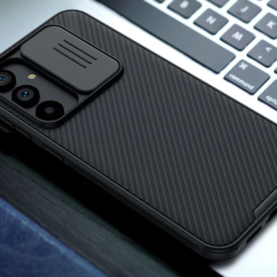 Ốp lưng cho Samsung Galaxy S23 Fe bảo vệ camera chống sốc hiệu Nillkin Camshield chống sốc cực tốt, chất liệu cao cấp, có khung & nắp đậy bảo vệ Camera - Hàng chính hãng