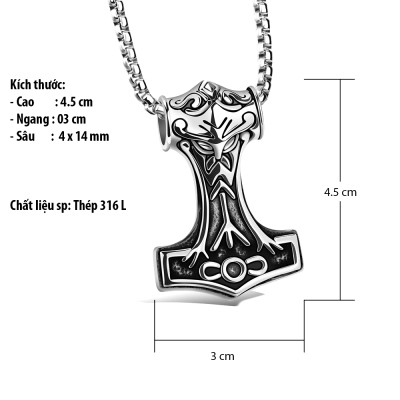 Dây chuyền nam thép 316L siêu bền kiểu luồn dây - CB01 ( màu thép)