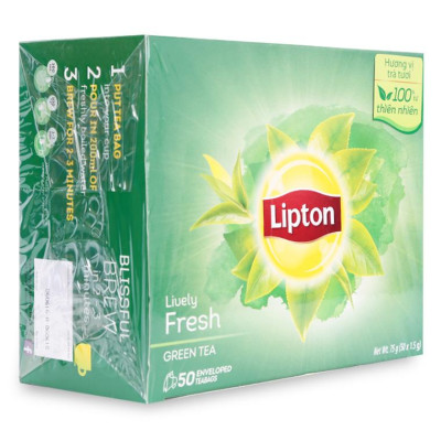 Combo 3 Lipton Trà Xanh Tươi Mới Hộp 1.5g x 50 túi