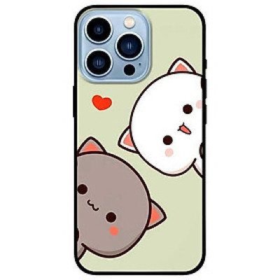 Ốp lưng dành cho Iphone 13 Mini - Iphone 13 - Iphone 13 Pro -  Iphone 13 Pro Max - Hai Chú Mèo Trái Tim Đỏ