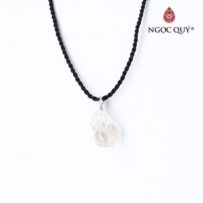 Mặt dây chuyền tỳ hưu đá thạch anh tóc 19x14mm mệnh thủy, kim - Ngọc Quý Gemstones