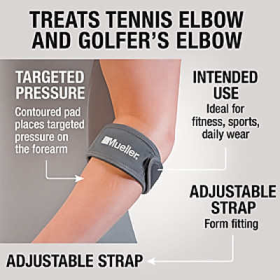 ￼Hàng chính hãng Mueller – thương hiệu  của Mỹ  Băng khuỷu tay Mueller 6733 - Băng khuỷu tay hỗ trợ chấn thương, freesize