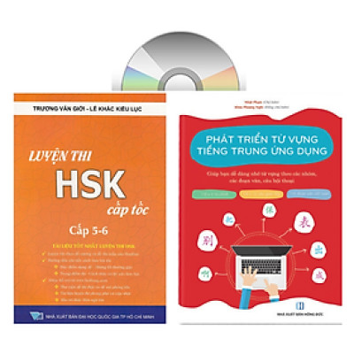 Sách - Combo: Luyện thi HSK cấp tốc tập 3 (tương đương HSK 5+6 kèm CD) +Phát triển từ vựng tiếng Trung Ứng dụng (in màu) (Có Audio nghe) +DVD tài liệu