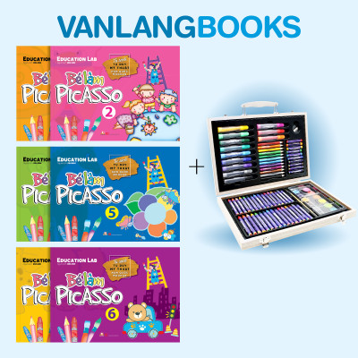 Bé Làm Picasso Bộ 6 Cuốn - Bộ Màu Vẽ Hộp Gỗ Cao Cấp M82 - Vanlangbooks x Colormate