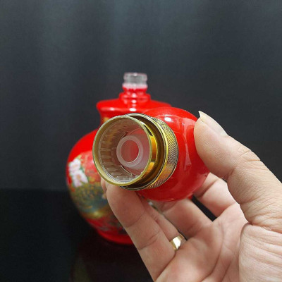 Bình Đựng Rượu Thủy Tinh cao cấp 1500ml mẫu bầu tròn màu đỏ may mắn - Chai Đựng Rượu Thủy Tinh – Vỏ Chai Rượu Đẹp decor (H1)