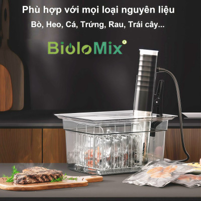 HÀNG CHÍNH HÃNG - Máy nấu chậm Sous vide, dùng cho gia đình. Thương hiệu Mỹ cao cấp BioloMix SV-9002