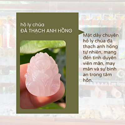 Mặt dây chuyền hồ ly chúa đá thạch anh tự nhiên 100% NHASAN mang đến may mắn, tình duyên và tài lộc