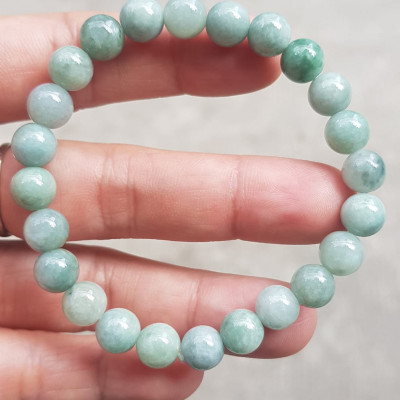 Vòng chuỗi đá cẩm thạch tự nhiên xanh ngọc nhẹ nhàng đẹp sang may mắn Size vòng hạt 8mm Hợp nữ mệnh Thủy Mộc hỏa rẻ đẹp