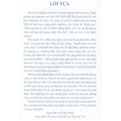 Sách - Sám Hối 35 Vị phật - Tổ In Ấn Kinh Phật