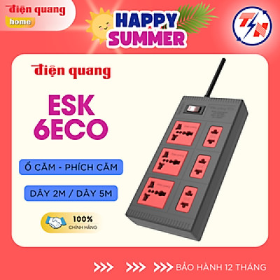 Ổ cắm Điện Quang ECO ĐQ ESK 6ECO (6 Lỗ hỗn hợp)