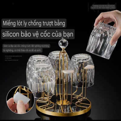  KHAY ÚP LY TRÒN INOX XOAY 360 ĐỘ – SANG TRỌNG & TIỆN DỤNG ✨