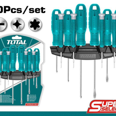 BỘ 10 TUA VÍT DẸP, BAKE, SAO VÀ TUA VÍT CHUẨN TOTAL THTDC251001 - HÀNG CHÍNH HÃNG