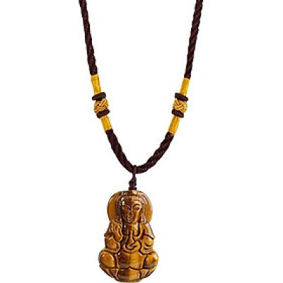 Dây Chuyền Phật Bà Quan Âm Đá Opal - Mắt Hổ Vàng