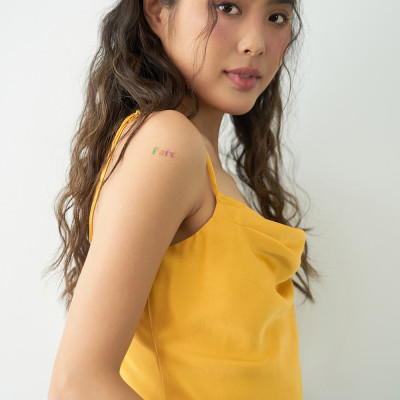 DOTTIE - Áo hai dây cổ đổ nữ vàng T0492