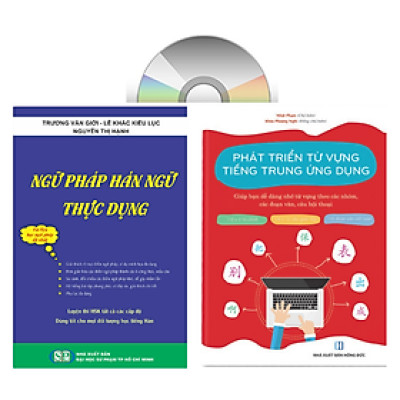 Sách - Combo: Ngữ Pháp Hán Ngữ Thực Dụng + Phát triển từ vựng tiếng Trung Ứng dụng (in màu) (Có Audio nghe) +DVD tài liệu