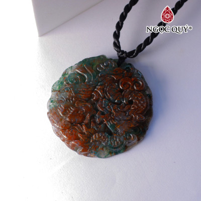 Mặt dây chuyền long phụng đá chalcedony - Ngọc Quý