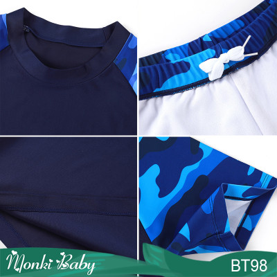 Bộ bơi big size cho bé trai mập béo, mẫu áo cộc tay quần đùi phóng khoáng, size cỡ lớn đến 78kg, chất thun bơi lạnh mịn mát đẹp | BT98