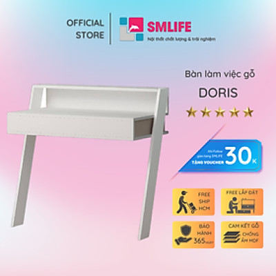 Bàn Học Bằng Gỗ Kích Thước Nhỏ Gọn SMLIFE Doris