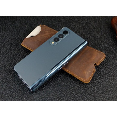 Bao Da Rút cho Samsung Z Fold2, Z Fold3, Z Fold4 cổ điển Da Bò Thật