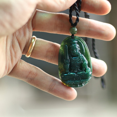 Mặt Dây Chuyền Bất Động Minh Vương Đá Chalcedony Ngọc Quý Gemstones MD19