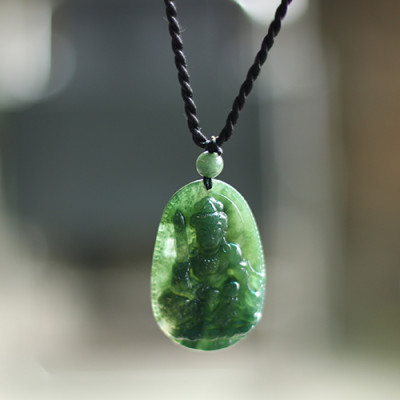 Mặt Dây Chuyền Văn Thù Bồ Tát Đá Chalcedony Ngọc Quý Gemstones MD11