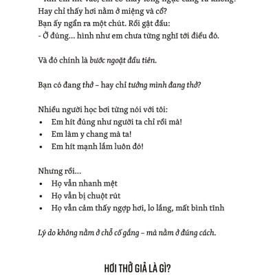 Sách - Thở Thật - Thở Giả - Thay Đổi Nhỏ-Khác Biệt To - Bí Quyết Nổi, Bơi Xa Không Mệt