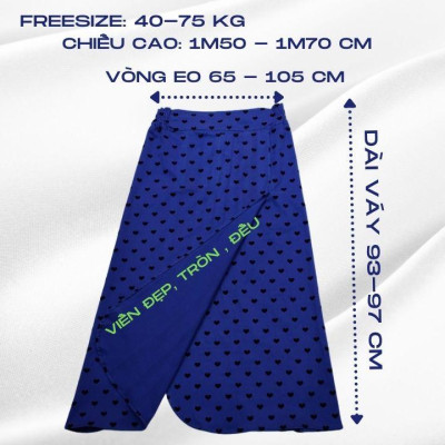 Váy Chống Nắng Xẻ Tà Cao Cấp New Design Chống Tia UV Chất Vải KaKi Cotton Mềm, Thoáng mát (Freesize 40-75 kg)   VCN001