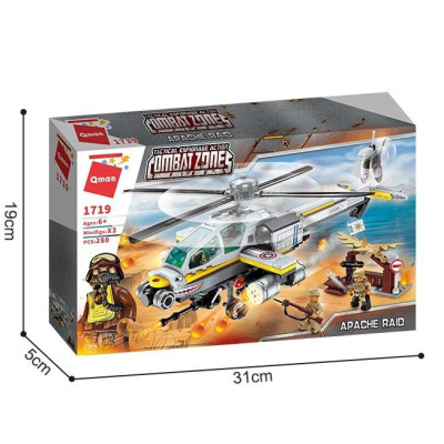 Đồ chơi lắp ghép, xếp hình cho bé trai Qman 1719 - Chiến cơ (280 chi tiết)