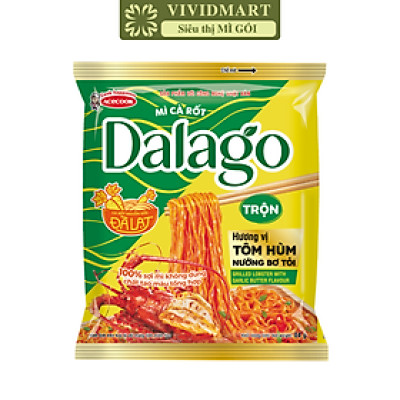ACECOOK - Mì cà rốt trộn Dalago hương vị Tôm hùm nướng bơ tỏi, Mì Dalago trộn tôm hùm nướng bơ tỏi (84g/gói)
