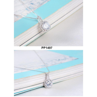 Dây chuyền bạc 925 Huệ Ngân - Mặt vuông cá tính PP1497