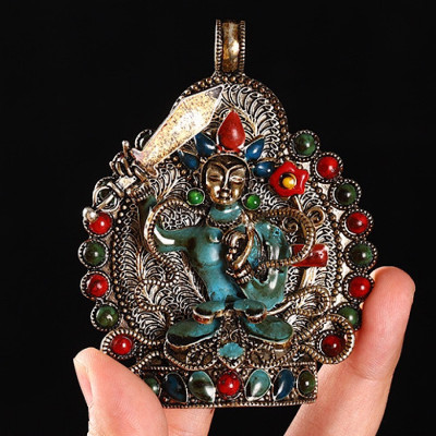 MẶT DÂY CHUYỀN TƯỢNG VĂN THÙ SƯ LỢI BỒ TÁT NEPAL CỔ - PHẬT BẢN MỆNH TUỔI MÃO