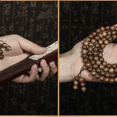 VÒNG TAY TRẦM HƯƠNG 108 HẠT-MAY MẮN TÀI LỘC