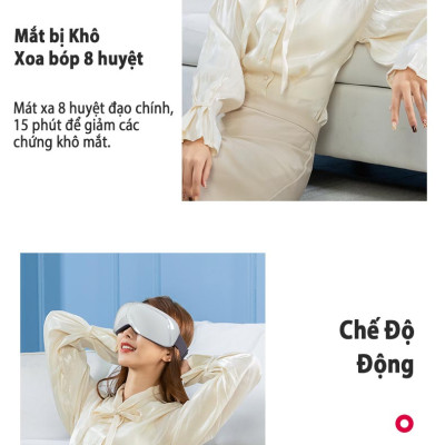 Máy massage mắt Leerkang LEK-H8 Với 8 Chế Độ Độc Lập, Xoa Bóp Và Rung Cùng Bluetooth Phát Nhạc, Mát Xa Nóng Nhiệt Lưu Thông, Hàng Chính Hãng