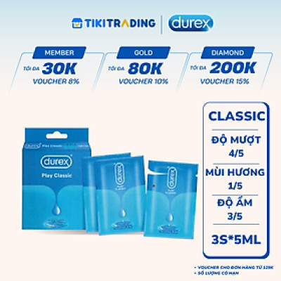 Gel bôi trơn Durex Play Classic Hộp 3 gói x 5ml