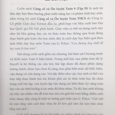 Combo Bộ Sách: Củng Cố Và Ôn Luyện Toán 9 (Tập 1 + Tập 2) - Biên soạn theo chương trình mới