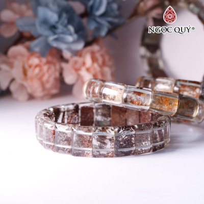 Vòng tay bản đá ưu linh rêu - Ngọc Quý