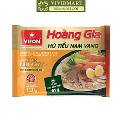 VIFON - Hủ tiếu Hoàng Gia hương vị Hủ tiếu nam vang (có thịt thật), Hủ tiếu nam vang Vifon Hoàng Gia (120g/gói)