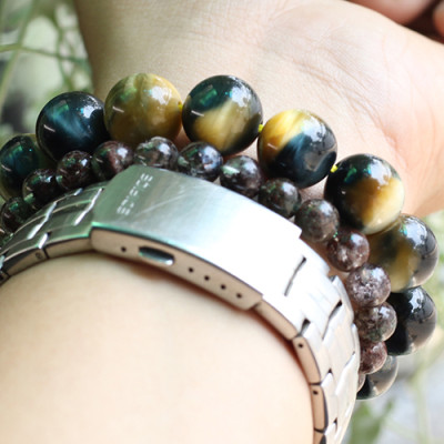 Vòng Thạch Anh Mắt Ưng 14mm Ngọc Quý Gemstones