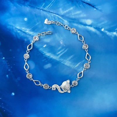 Vòng Tay, Lắc Tay Nữ Bạc 925 Hồ Ly Xinh Đính Đá BẠC HIỂU MINH LTU545