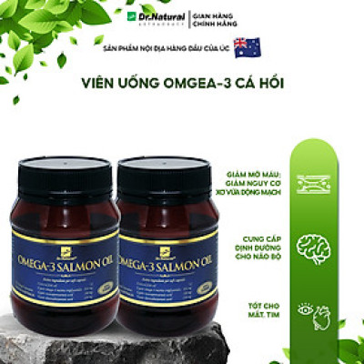 Bộ Sản Phẩm 2 Hộp Viên Dầu Cá Hồi DR Natural Omega 3 Salmon Oil 180 Viên | Hàng Chính Hãng