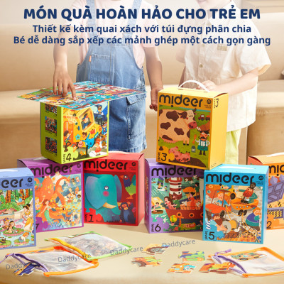 Xếp Hình Cho Bé 3, 4, 5 Tuổi cấp độ Mideer puzzles Level Up 2 Animal đồ chơi trí tuệ cho bé