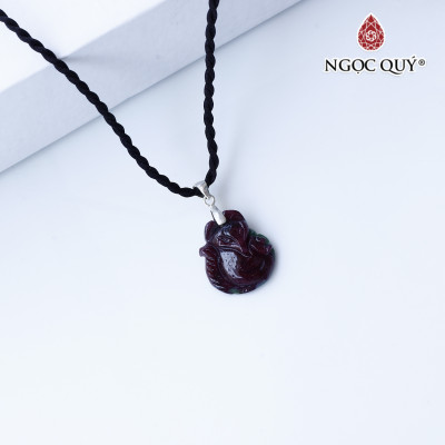 Mặt dây chuyền hồ ly 9 đuôi ruby 18x16mm mệnh hỏa, thổ - Ngọc Quý Gemstones