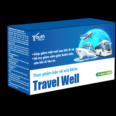 Nước Uống Travel Well Youth Pharma Hỗ Trợ Làm Giảm Tình Trạng Say Tàu Xe Hộp 10 chai