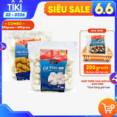 Combo Cá viên 500 gram + Chả cá con hành ớt 500 gram Tâm Lợi, loại cao cấp - Giao nhanh trong 3H
