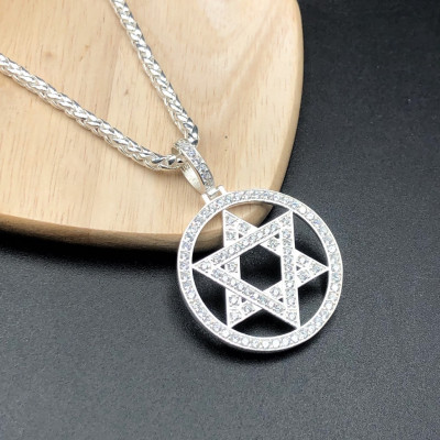 Mặt Dây Chuyền Nam Ngôi Sao 6 Cánh David - BẠC HIỂU MINH MDN464