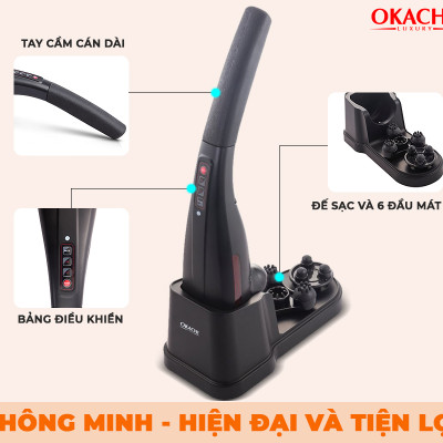 Máy massage cầm tay hồng ngoại OKACHI LUXURY JP-M610 (màu đen) 