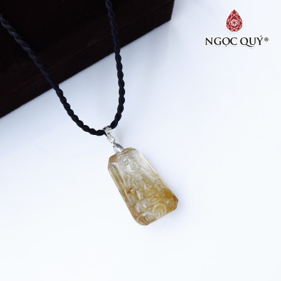 Mặt dây chuyền phật bà thạch anh tóc vàng 27x16mm mệnh thủy, kim - Ngọc Quý Gemstones